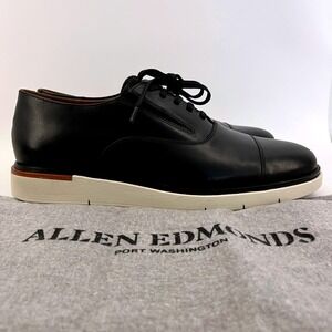 Allen Edmonds Black Leather Cap‎ Toe Oxford Dress Shoes 9.5 Dght Sole